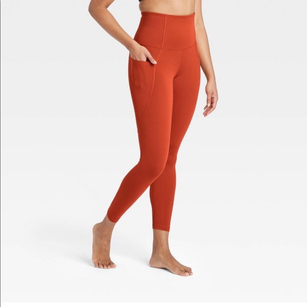 All in Motion Women's High-Rise Leggings XXL Bright Orange Exercise workout